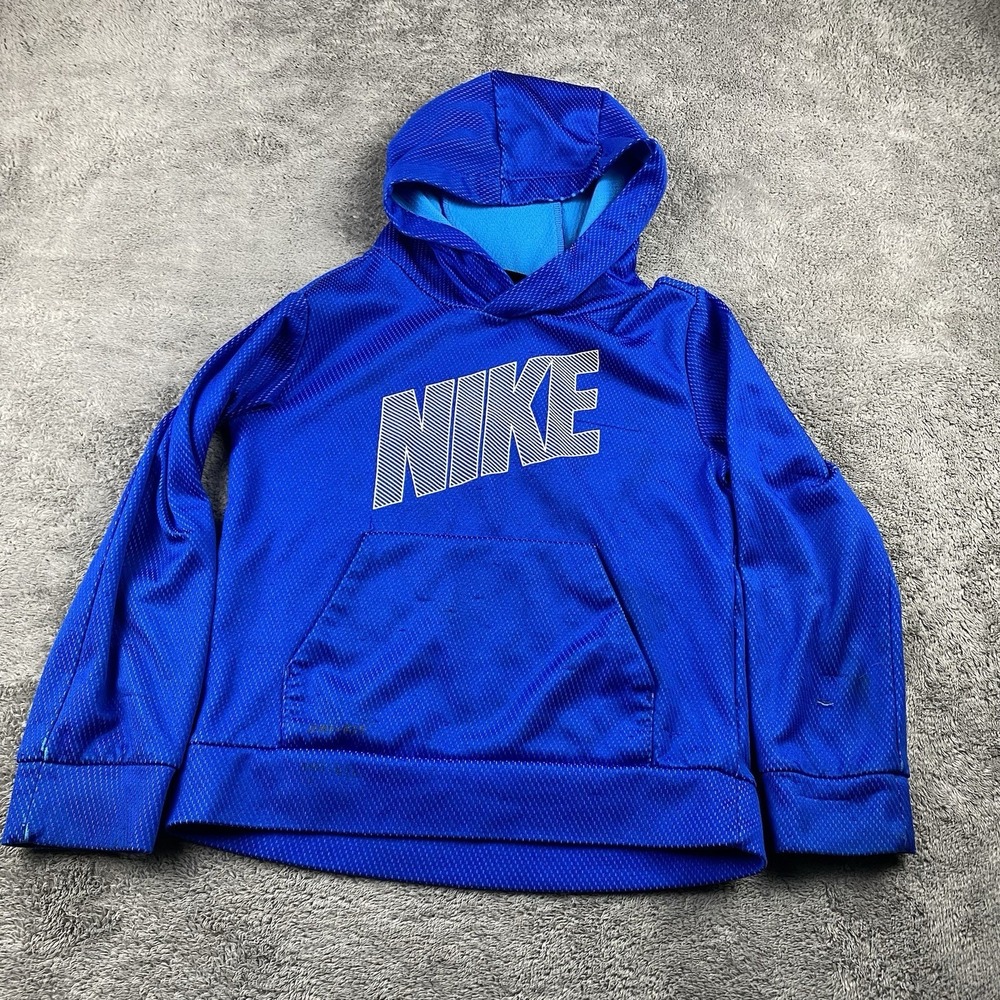 Nike Sweater Hoodie Youth Size 7/L Blue Dri-Fit‎